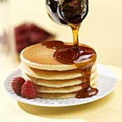 Fresh Pancakes covered in Pure Maple Syrup