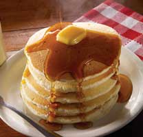 Pancakes with fresh pure maple syrup